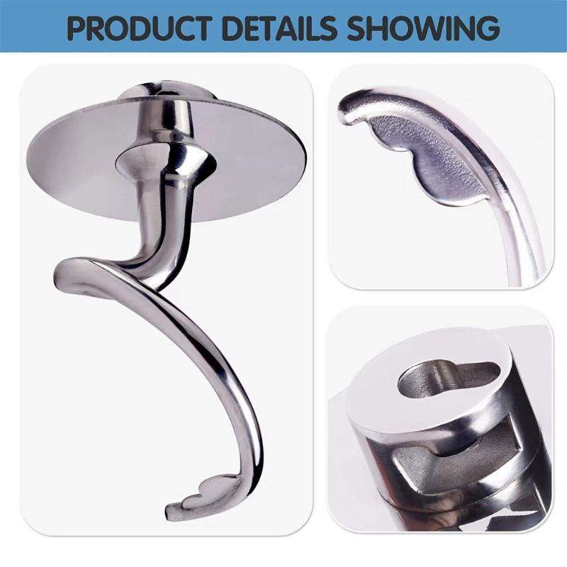 Mixer Dough Hook Stainless Steel Material Mixer Replacement for K45 KSM75 KSM110