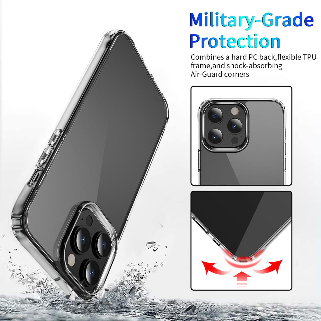 Military Grade Shockproof Acrylic Case For Iphone 14 13 12 Mini 11 Pro Xs Max X Xr 7 8 Plus Se 2020