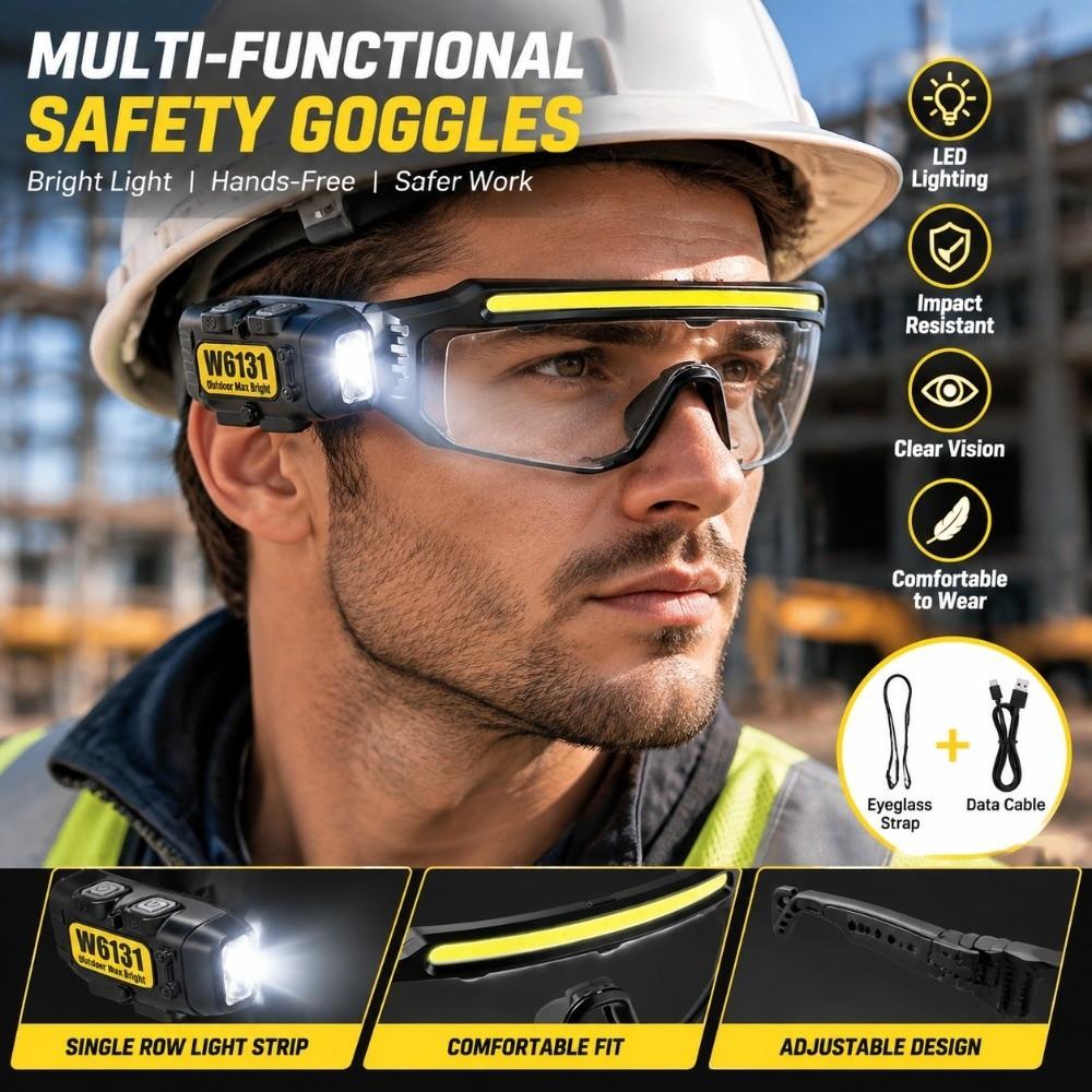 Three Light Source USB Rechargeable Headlamp Multi Angle Multi Angle Work Light  For Adults