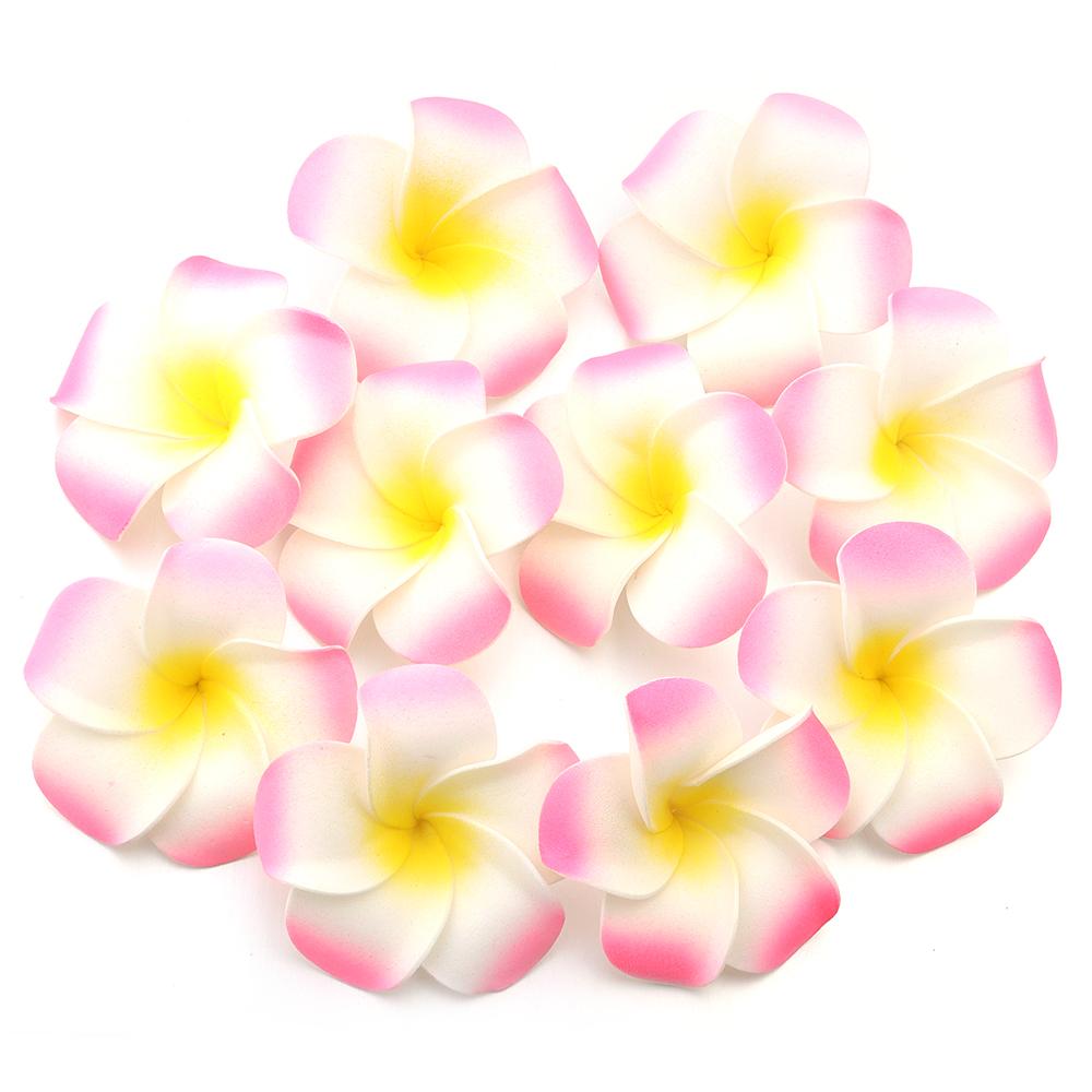 10pcs Foam Frangipani Flowers Colorful Hawaiian Aritificial Flowers Head For Home Wedding Party Hawaii Beach Vacation Gift Decor