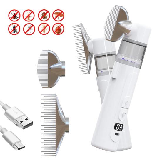 Electric Louse Comb Wireless Rechargeable 2-in-1 Vacuum Comb Portable Nit Comb