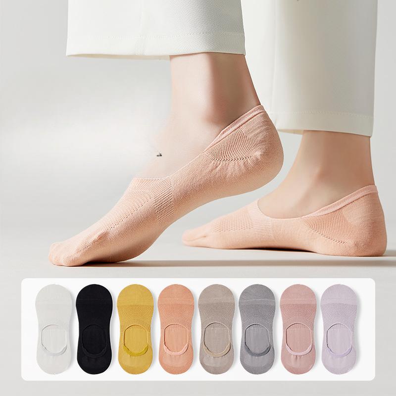 

5 Pairs Women s Summer Style Thin Mesh Cotton Deodorant Invisible Boat Socks 5 pairs