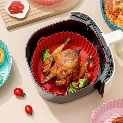 Air Fryer Silicone Pot, Non Stick Air Fryers Silicone Liner Heat Resistant, Reusable Air Fryers Oven Accessories Round Tray