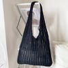 Solid Color Bohemian Knit Tote Bag Large Capacity Hollow Out Crochet for Women Birthday Holiday Gifts