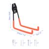 METERXITY 6-Piece Wall-Mounted Garage Hooks with 2 Straps for Ladders, Red