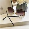 Fashion Rimless Square Sunglasses For Women  Brand Designer Sun Glasses Vintage Shades Female Pink Eyewear
