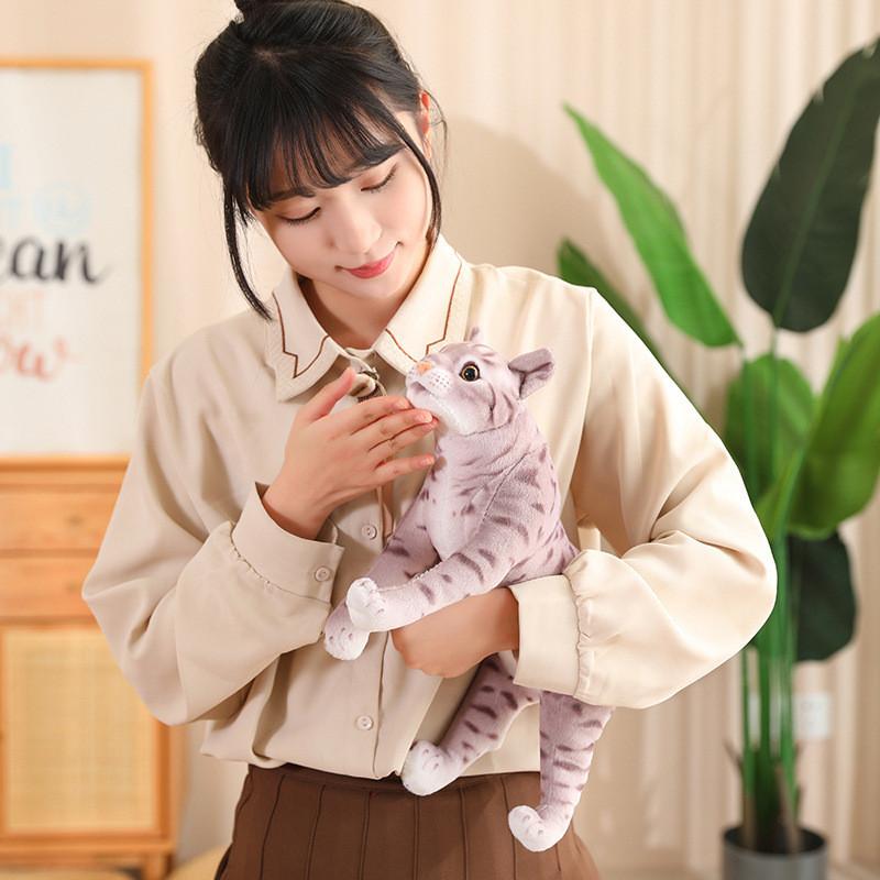 Plush Cat Pillow Toy With Soft Short Plush Fabric For Kids And Girls
