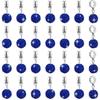 PH PandaHall 30pcs Dangle Pendant Charms, 10mm Blue Rhinestone Bead Dangle Charms European Dangle Bead 5mm Large Hole Spacer Beads Bails Connector