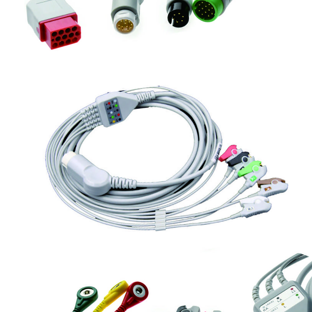 Compatible with PH*IL*IP*S DEFIBRILATOR Patient Monitor, 3/5 Lead Wire with Clip/Snap, for ECG Data Monitoring Workstation, Heart Rate Sensor Module