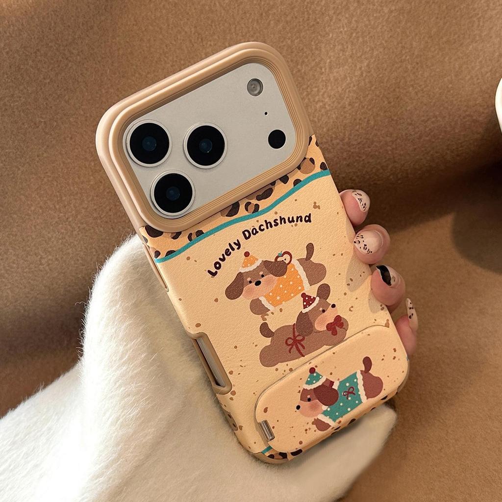 Cartoon Puppy Stand Phone Case for iPhone 17 and iPhone 17 Pro Max