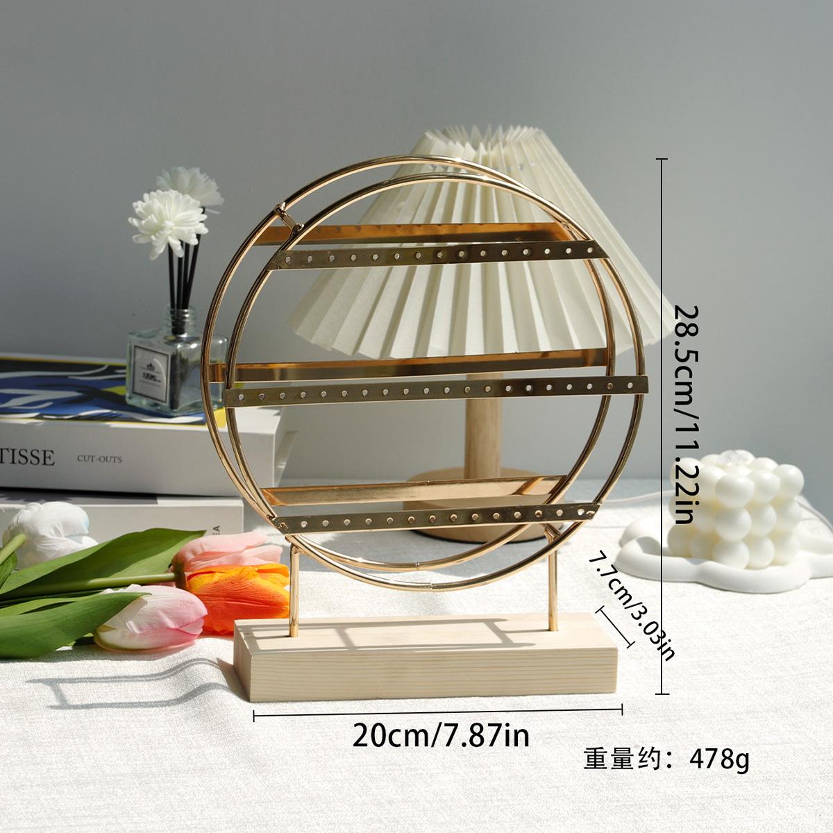 Multilayer Earrings Display Stand With Wood Base Ear Studs Pendant Jewelry Storage Rack Hanging Holder Counter Props золотой