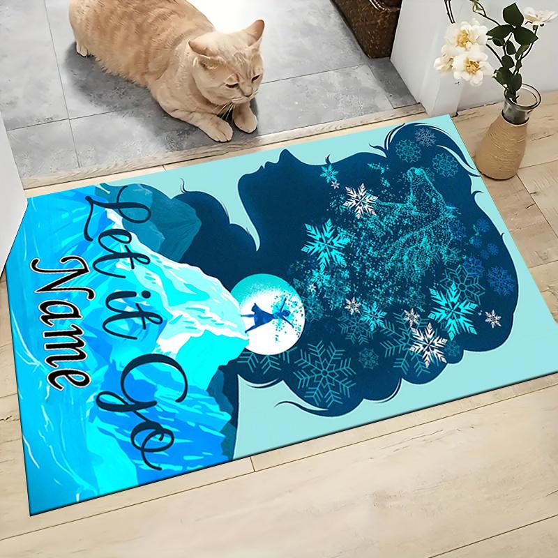 Custom Name Elsa's Magical Frost Carpet Rug Customizable Soft Washable Anti-Slip Home Living Room Sofa Mats Personalized Rug. 0909278