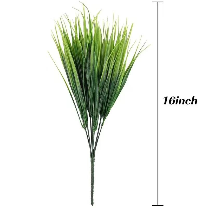 10pcs 7 Forks/Bundle Artificial Plants Green Grass Plastic Flowers Wedding Living Room Christmas Home Decoration Accessories