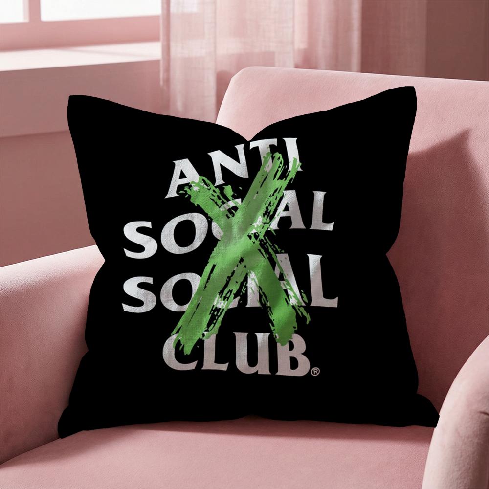 A-Anti Social Social Club Cushion Cover Multi-Scene Pillow Cover for Home & Car - Reversible, Soft & Durable for Daily Use