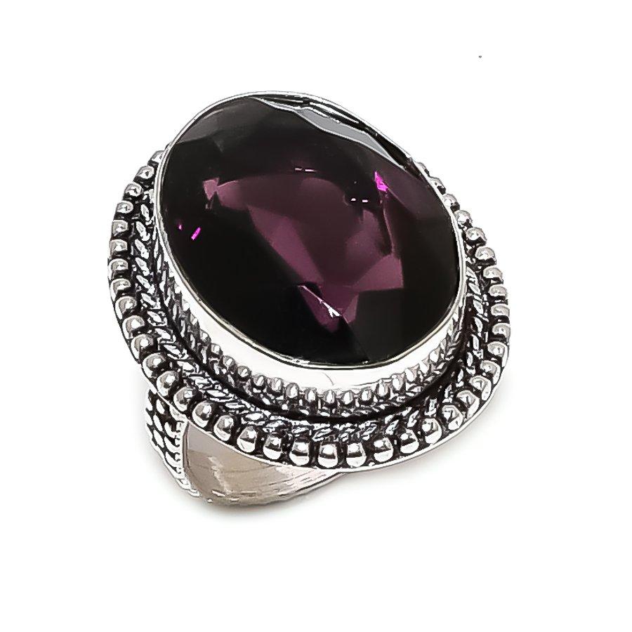 Amethyst Gemstone 925 Sterling Silver Jewelry Ring Size 7