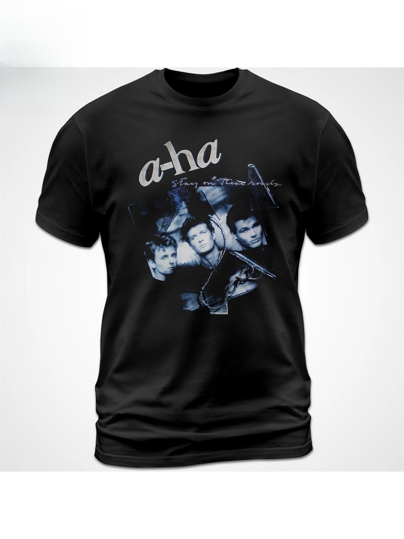 Мужская футболка с графикой обложки альбома A-Ha Stay on These Roads - Ретро-футболка группы с дизайном Пола Вактаар-Савоя XXXL