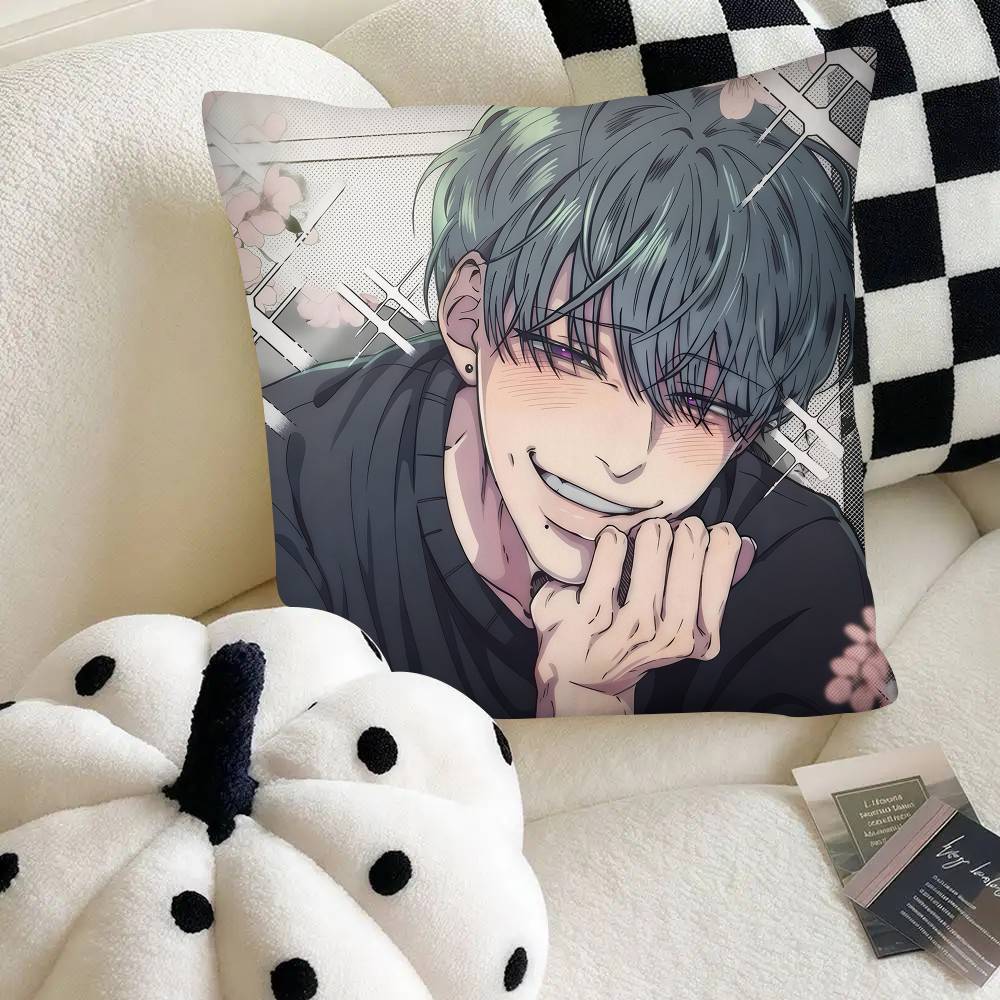 Korean Comic Reluctant Encounters BL Pillow Case Square Pillow Bedroom Sofa Leisure Comfort Cushion Car Home Decoration