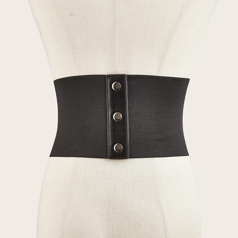 Wind Ladies Wide Belt Retro Elastic Elastic Waist Seal Dress Waist Decoration