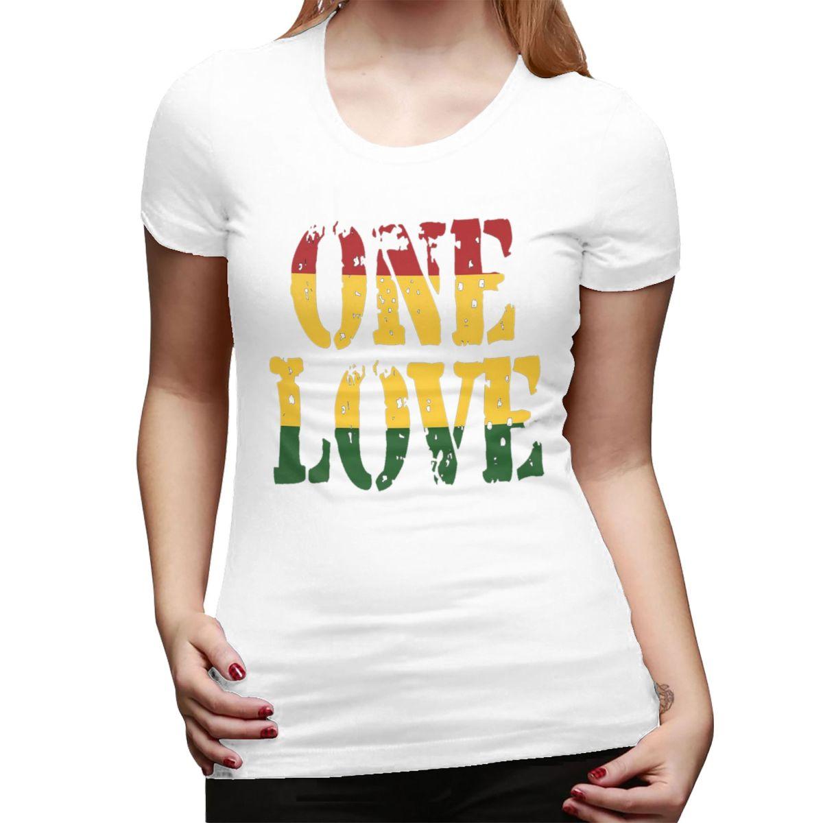 

Harajuku Vintage Style Arts Bob Marley One Love TShirt for Women Crew Neck Streetwear T Shirts Womens Tees Short Clothes Tops S