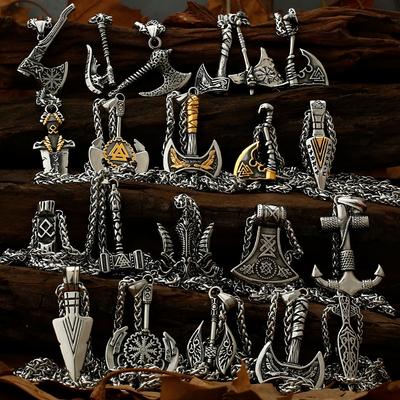 Viking Balta Kolye Kolye Valknut Paslanmaz Çelik Viking erkek Valknut Erkek Arkadaşı Hediye Takı Fabrika Toptan Ücretsiz Kargo