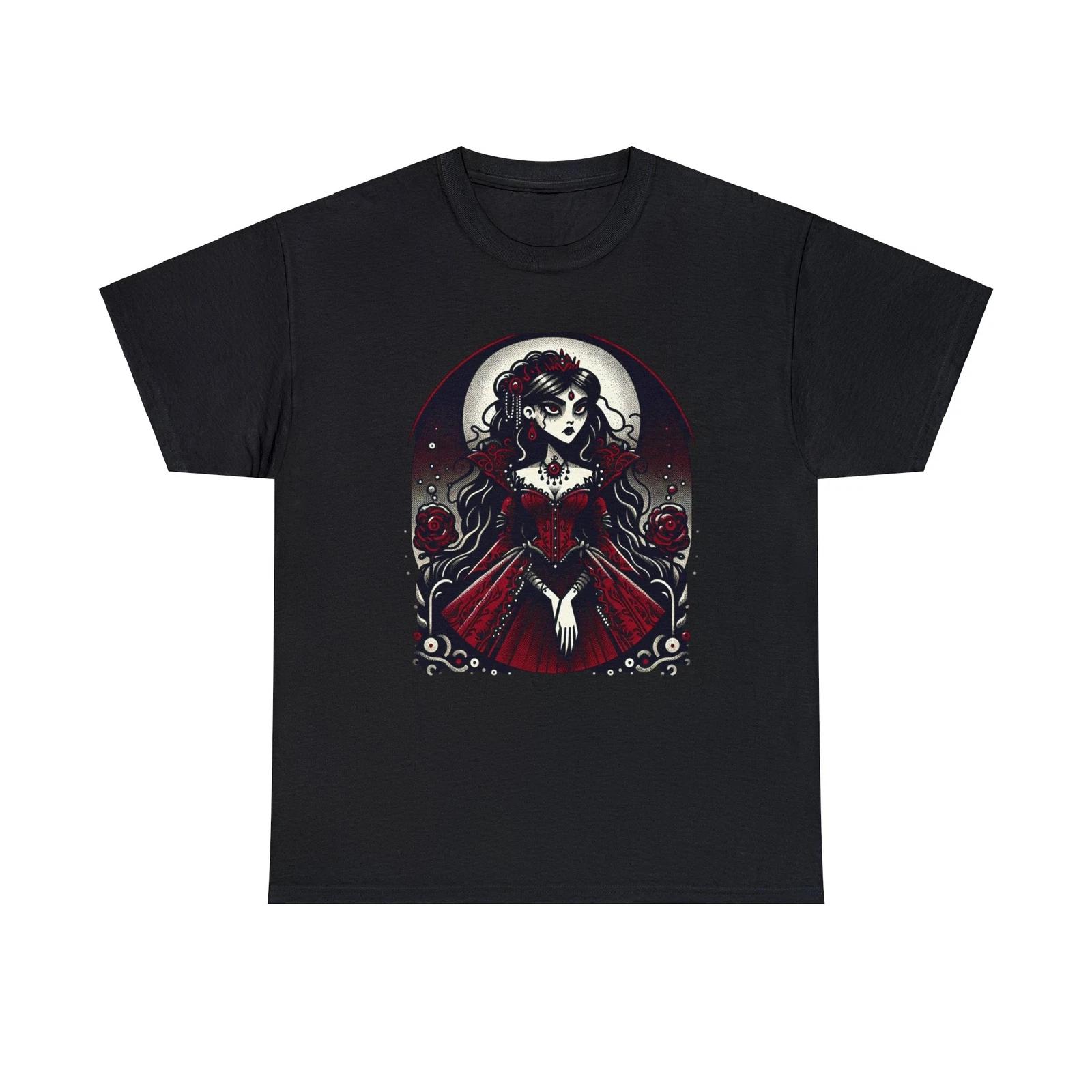 

Unisex Adult T Shirt Enchanting Vampire Queen Art Gothic Emo Witch Streetwear S