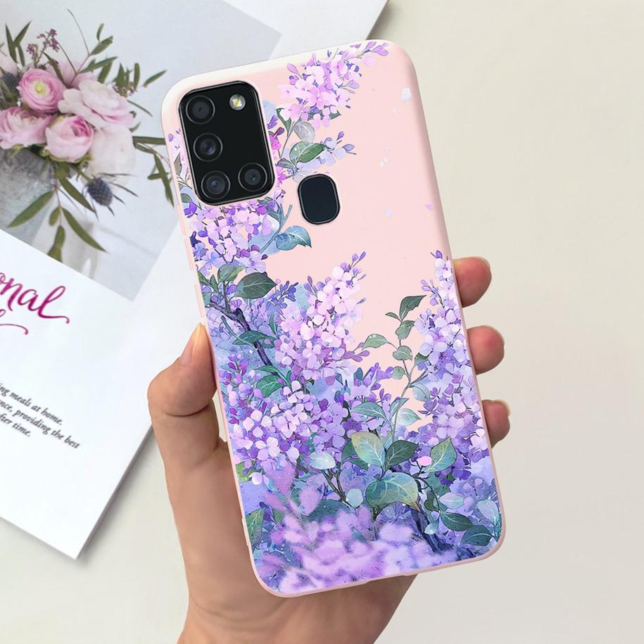 For Samsung A21S Case SM-A217F A 21S Back Cover Fashion Flower Cartoon TPU Soft Silicone Phone Case For Samsung Galaxy A21s Capa