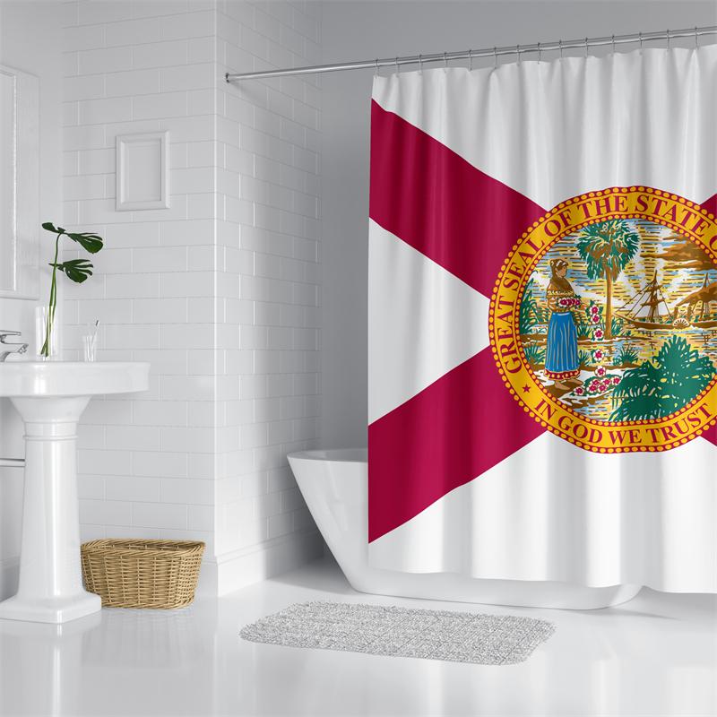 Aertemisi Florida Shower Curtain Set With Grommets And Hooks For Bathroom Decor W60H190(CM)-1 Pcs