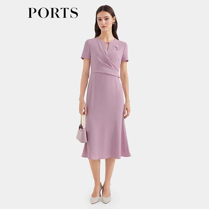 

PORTS Women s 2025 S/S Triacetate Pleated Waist A-line Dress M