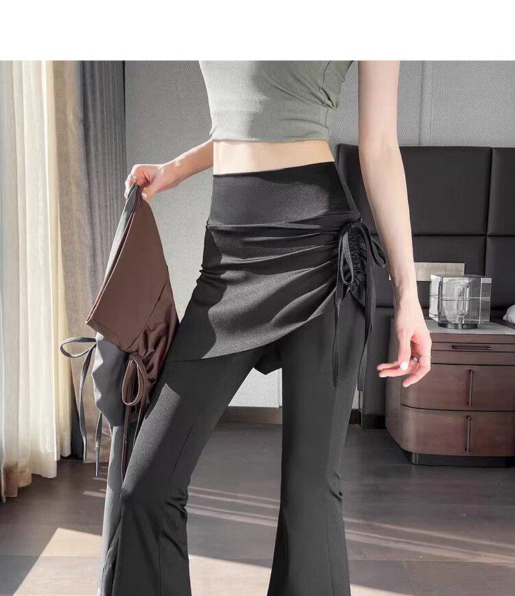 Women's Plus Size High Waist Skirted Yoga Pants for Spring & Autumn - Two-Piece Running & Fitness Set