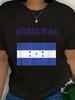 Honduras Flag T-Shirt - Retro National Design Short Sleeve Shirt with Honduran Colors, Comfortable C