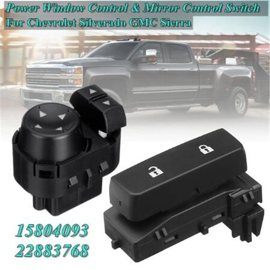 Door Lock Switch +Mirror Switch Driver Side Fit For GMC Chevy Silverado Control Part