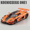 1/24 Koenigsegg ONE 1 Model sportovního auta z hliníkové slitiny Odlévaný kovový model závodního auta Vysoká simulace Zvuk a světlo Dětské hračky Dárek