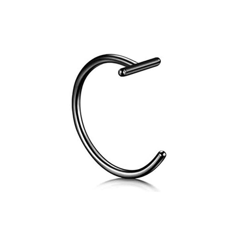Punk 8/10mm Titanium Steel Lip Rings Cuff Clip on Fake Labret Piercing Ear Nose Hoops Unisex Women Septum Body Jewelry