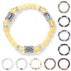 1Pc Vintage Viking Rune Bracelet, Unisex, Natural Stone Beads, Elastic Rope Bracelet