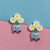 2Pcs Cartoon Potted Plants Fridge Magnet Resin 3D Potted Cactus Aloe Lily Tulip Flower Refrigerator Magnet Kitchen Home Office Decoration