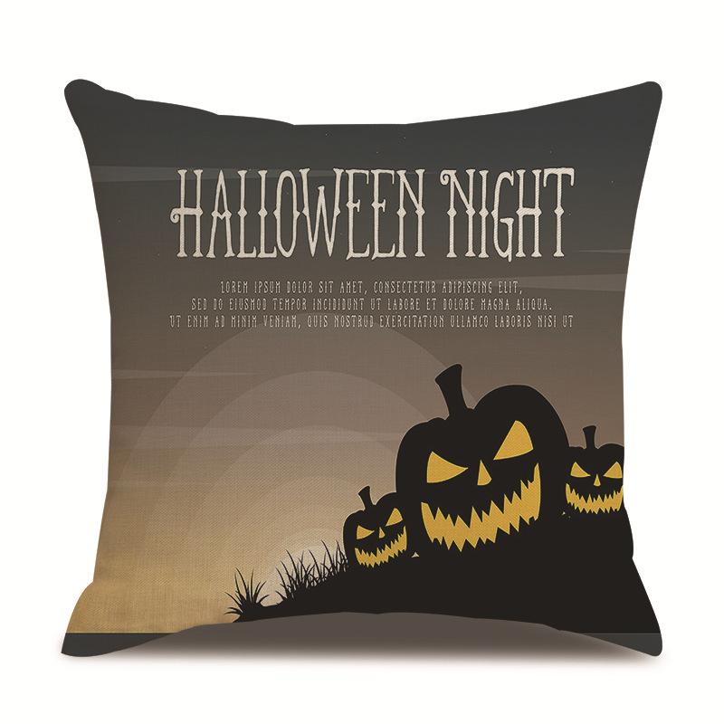 Halloweenský lněný povlak na polštář Tištěný povlak na polštář