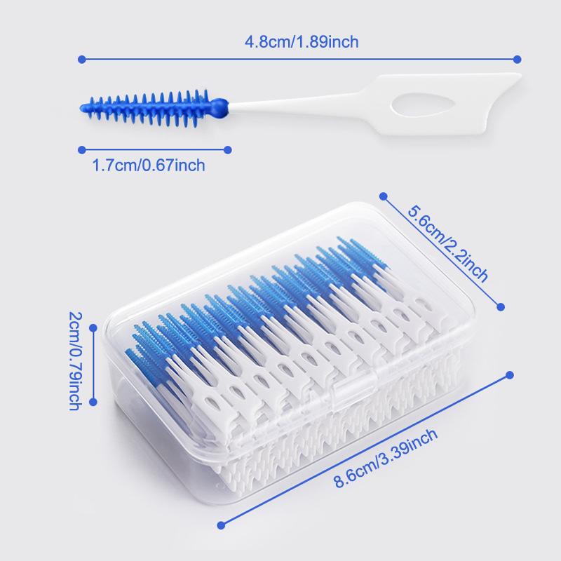 Interdental Silicone Brushes 100/160 Units Dental Toothpicks Brush Between Teeth With Thread Oral Cleaning Tools