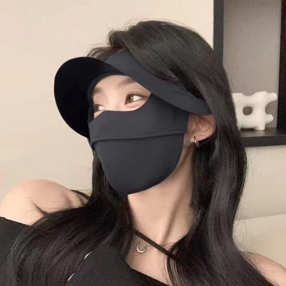 Ice Silk Anti-UV Neck Scarf Full Face Sunshade Face Mask Fashion Sun Protection Mask  Cycling