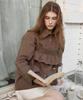 LETTER FROM MOON Blanche Layered Oversized Cotton Shirt (Brown)