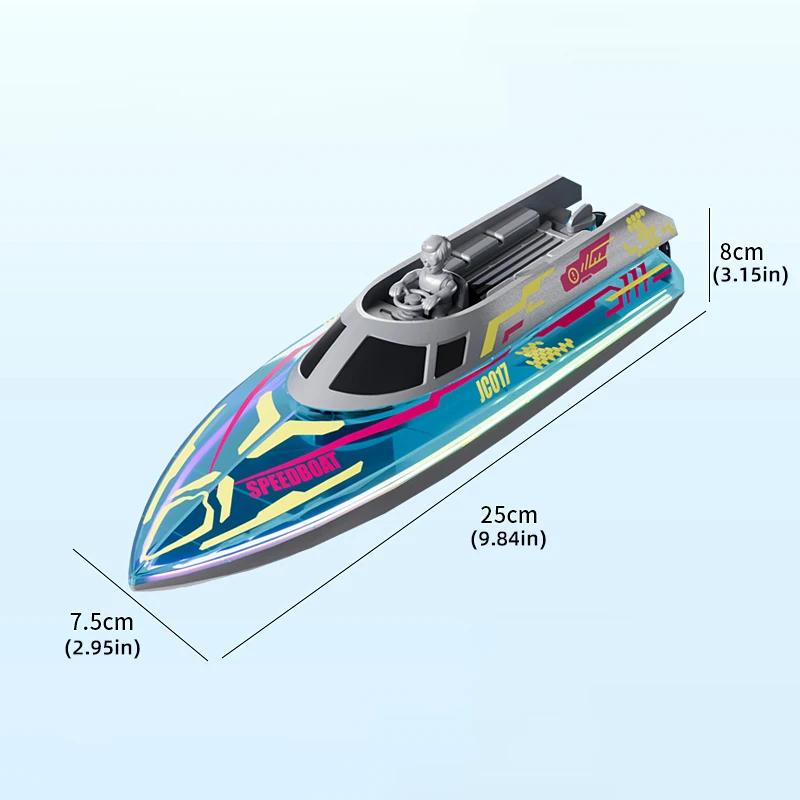 2.4G Rc Stunt High Speed Boat Jc017 Dual Remote Control 4Ch Waterproof Boat With Lights Kids Toys Boy Outdoor Water Game Gift
