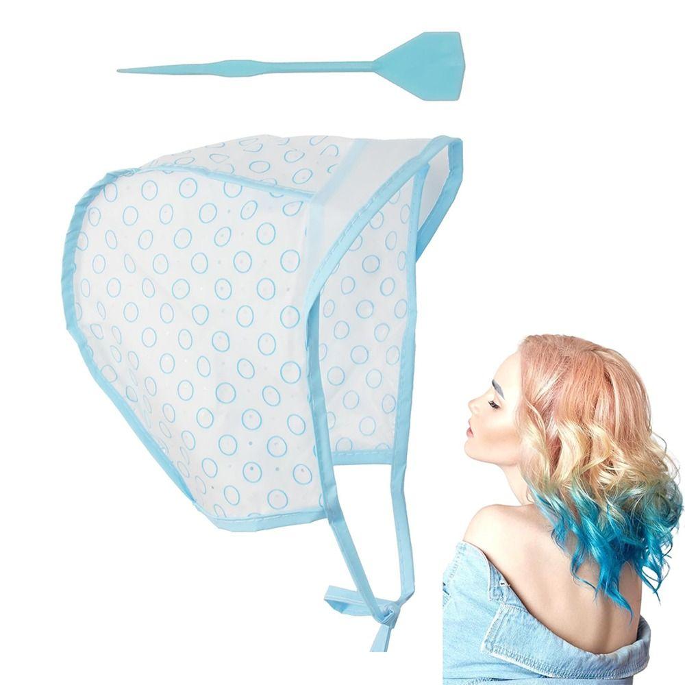 Reusable Hair Coloring Cap With Plastic Crochet Hook Dye Hat Caps Hair Hairstyling Tools  Salon DIY