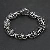 Gothic Vintage Stainless Steel Black Skull Bracelet For Men Hip Hop Biker Cool Skeleton Bangles Charm Party Jewelry Dropshipping
