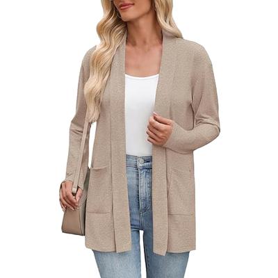 Bequemer lockerer Cardigan Damen Langarm Leichtigkeit Offene Vorderseite Atmungsaktiv Knitterfest Tägliche Kleidung