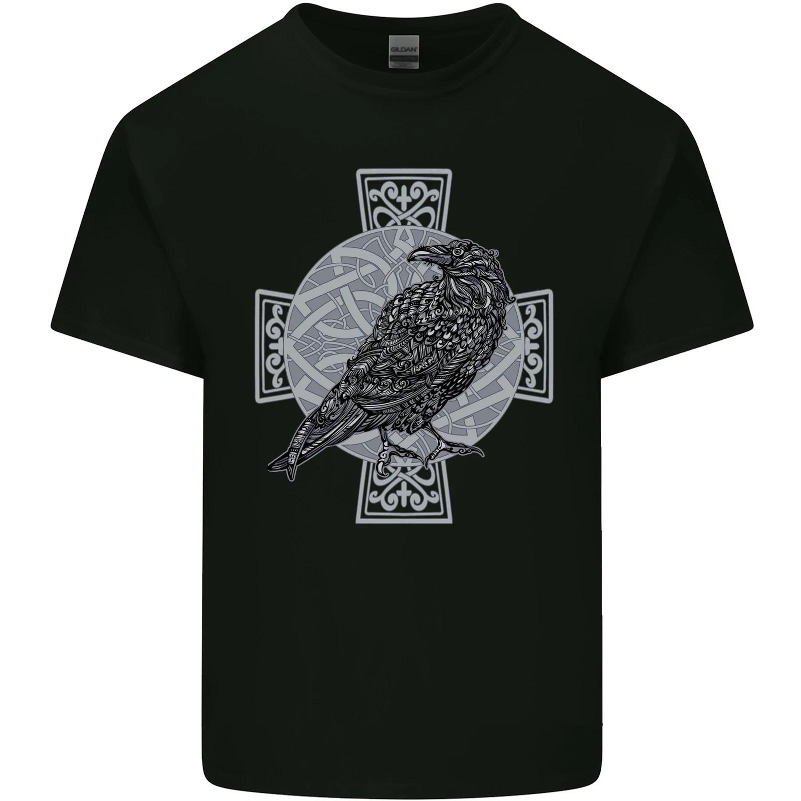 Odin Celtic Raven Viking Tattoo Cross Runic Kids T-Shirt Childrens S