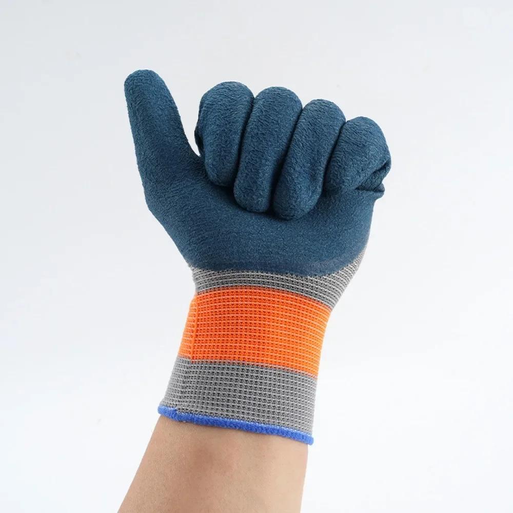 Heavy Duty Safety Work Gloves Palm Coated Knit Fabric for Gardening Repair Anti Slip Durable Hand Protection Work Gloves