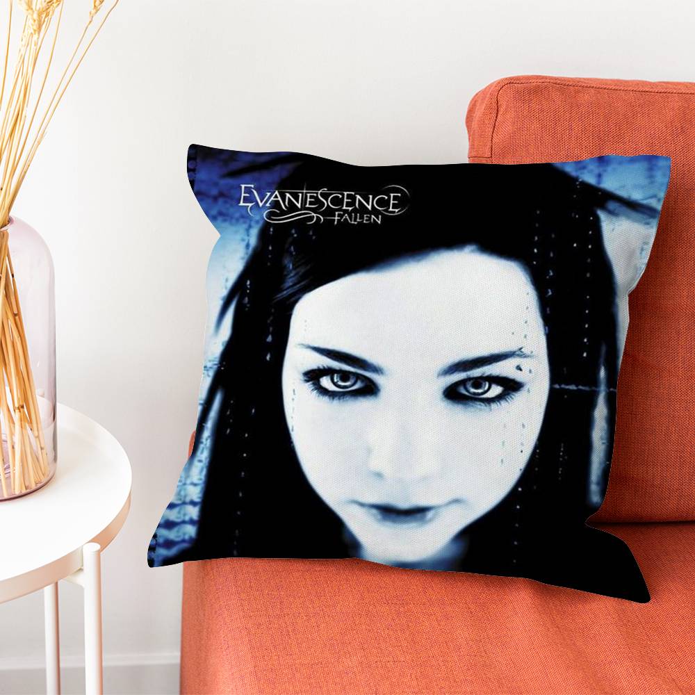 EEvanescence Amy Lee Pillow Case Silky Short Plush With Invisible Zipper Dustproof Sofa Cushion Cover For Home Decor
