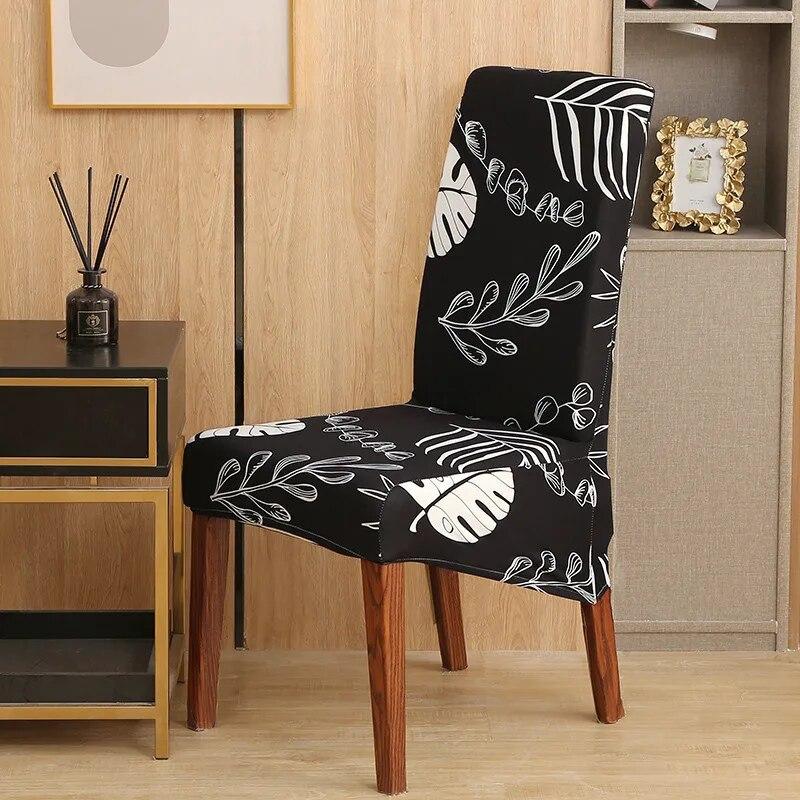 Printed King Back Chair Cover Stretch Large XL Size Chair Covers for Dining Room Home Hotel Banquet Decor Long Seat Protectors