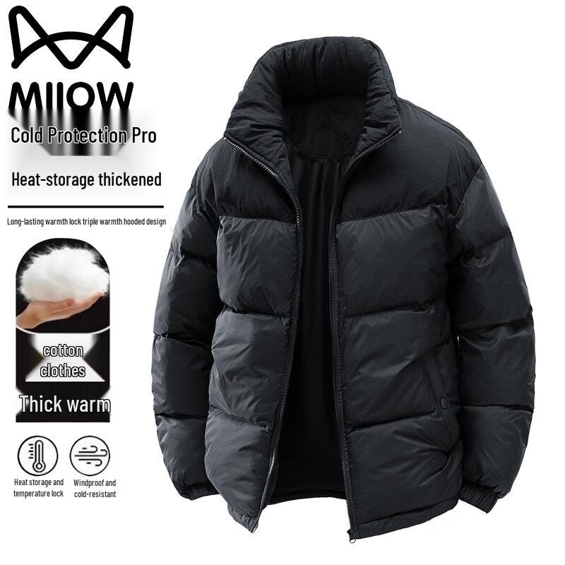 

MaoRen Men s Stand Collar Thickened Warm Cotton Padded Jacket 3XL