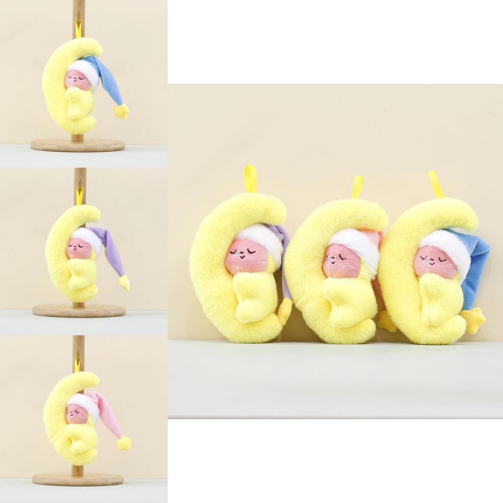 Moon Rabbit Plush Toy Keychain With Pp Cotton Filling For Bag Accessories