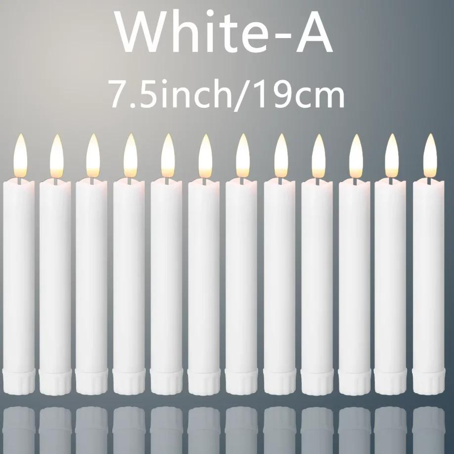 12-120Pcs Flameless Led Taper Candles Decorative Artificial Candles Wedding Flickering Fake Candle Home Halloween Candlesticks
